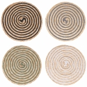 Conjunto de 4 bases redondas em palha entrançada Ø38cm Spiral Promoção