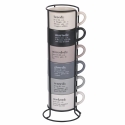 Conjunto de 6 chávenas de café em porcelana 90ml com suporte Victionary Week Promoção