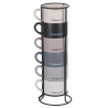 Conjunto de 6 chávenas de café em porcelana 90ml com suporte Victionary Week Modelo
