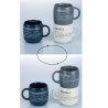 Conjunto de 3 canecas empilháveis em grés 350ml com inscrições Victionary L Venda