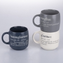 Conjunto de 3 canecas empilháveis em grés 350ml com inscrições Victionary L Oferta