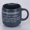 Conjunto de 3 canecas empilháveis em grés 350ml com inscrições Victionary L Catálogo