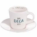 Conjunto de 4 chávenas de café em porcelana com pires 90ml com inscrições Le Travisate Oferta
