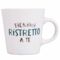 Conjunto de 4 chávenas de café em porcelana com pires 90ml com inscrições Le Travisate Estoque
