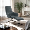 Poltrona de relaxamento ergonómica em tecido cinza com apoio para os pés Asher Venda