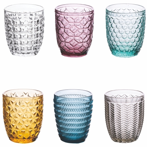 Conjunto de 6 copos de água 350ml com superfície trabalhada Geometrie Promoção