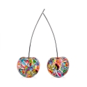 Estátua Escultura de Cerejas Duplas em Resina Pop Art Graffiti Alma-PA Promoção
