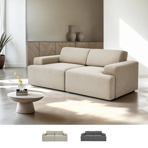 Sofá 2 lugares em tecido design moderno 202x100x76cm Acamar Promoção