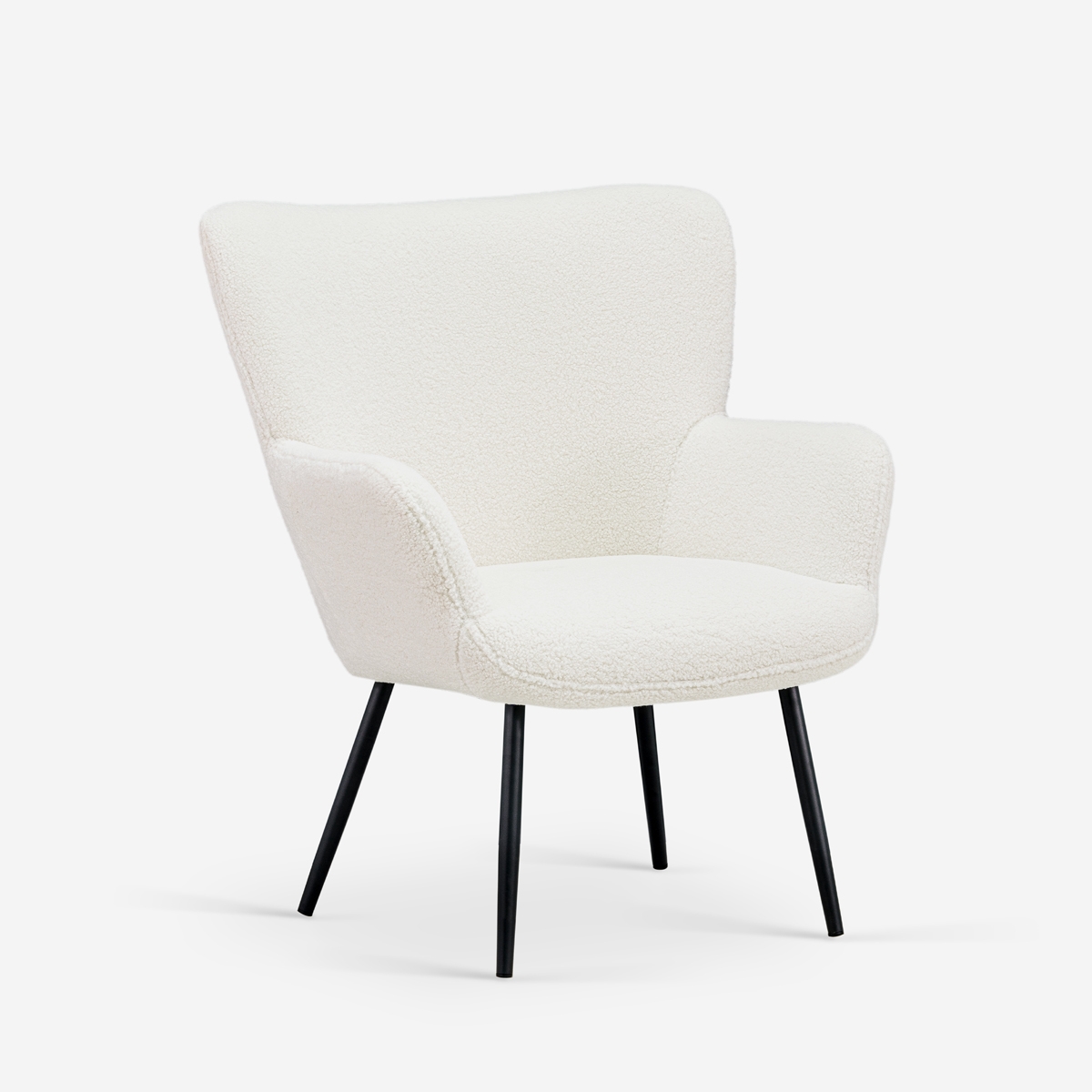 Cadeirão de sala moderno em tecido bouclé branco Womb