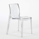 Conjunto de mesa Branca Quadrada e 2 Cadeiras Transparentes 70x70 Demon Modelo
