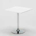 Conjunto de mesa Branca Quadrada e 2 Cadeiras Transparentes 70x70 Demon Compra