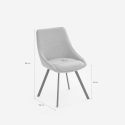 Cadeira giratória para sala de jantar de design moderno em tecido Navya 