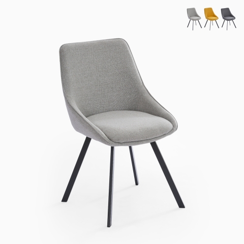 Cadeira giratória para sala de jantar de design moderno em tecido Navya Promoção