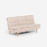 Sofá-cama clic clac 2 lugares em tecido com encosto reclinável Livra Oferta