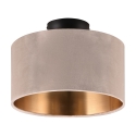 Plafon moderno com abajur de 30cm em veludo bege e dourado Vetor Promoção