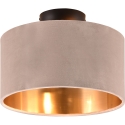 Plafon moderno com abajur de 30cm em veludo bege e dourado Vetor Oferta