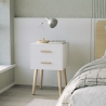 Mesa de Cabeceira em madeira estilo nórdico para quarto branco e preto Corallo Oferta