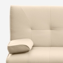 Sofá-cama 2 lugares c/Pele sintética Par de almofadas removíveis Espuma Madeira Olivina Escolha