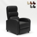 Poltrona reclinável Ergonómica Pele sintética c/Apoio para os pés Manual Alice 