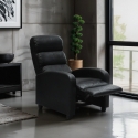 Poltrona reclinável Ergonómica Pele sintética c/Apoio para os pés Manual Alice 