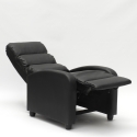 Poltrona reclinável Ergonómica Pele sintética c/Apoio para os pés Manual Alice 