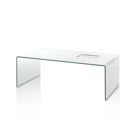 Mesa de vidro curvado de design moderno Compass Promoção