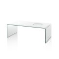 Mesa de vidro curvado de design moderno Compass Promoção