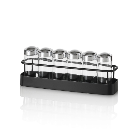 Porta-temperos de cozinha com conjunto de 6 potes de vidro Lyu Promoção