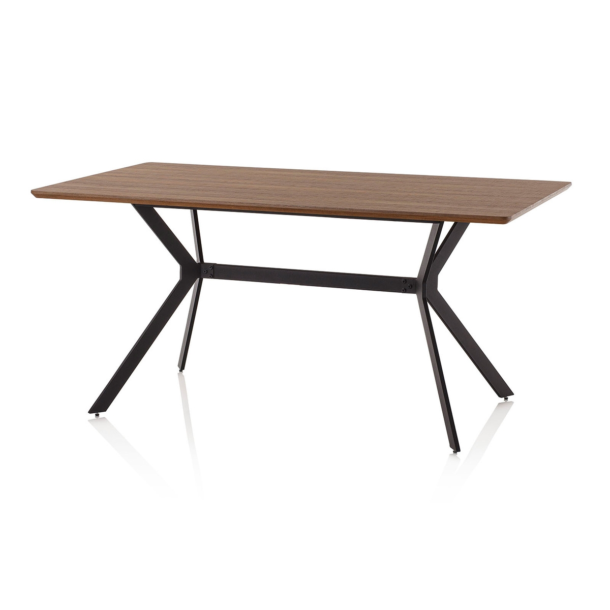 Mesa de jantar moderna 160x90cm em madeira e metal industrial Monaco