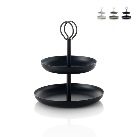 Alzatina de metal para mesa com 2 prateleiras Nik Promoção