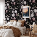 Papel de Parede Floral para Quarto Shabby Chic Floreale Scura Promoção