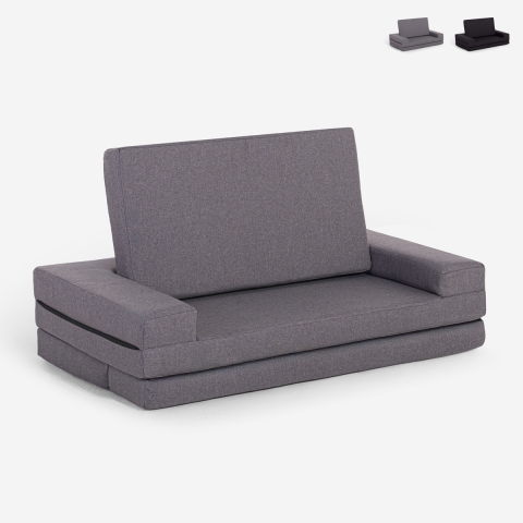 Sofá-cama 2 lugares modular dobrável economizador de espaço em tecido Miranda Promoção