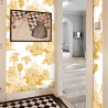 Papel de parede floral vintage artístico branco e amarelo Toile de Jouy Venda