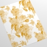Papel de parede floral vintage artístico branco e amarelo Toile de Jouy Saldos