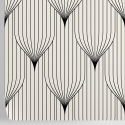 Papel de parede geométrico design vintage preto e branco Art Déco Estoque
