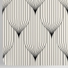 Papel de parede geométrico design vintage preto e branco Art Déco Estoque