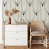 Papel de parede geométrico design vintage preto e branco Art Déco Oferta