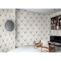 Papel de parede geométrico design vintage preto e branco Art Déco Descontos