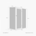 Casinha Caixa de Ferramentas em Chapa de Metal Verde 143x89x186cm Amalfi nature Medidas