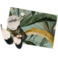 Conjunto de 2 individuais design botânico 42x30 cm Verde Floresta Promoção