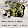 Conjunto de 2 Individuais de Mesa para Pequeno-almoço Scimmiette Verde Venda