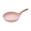 Frigideira Antiaderente de Alumínio Efeito Granito Rosa 24cm Stonerose Promoção