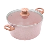 Conjunto de Panelas 6 Peças Frigideira para Grelhar Granito Rosa Stonerose Escolha