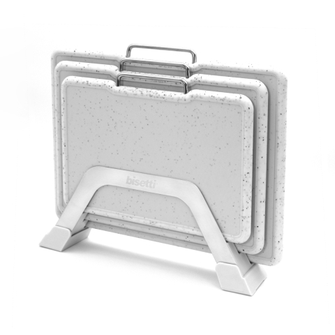 Conjunto de 3 tábuas de corte de plástico efeito granito Bisetti Stonewhite Promoção