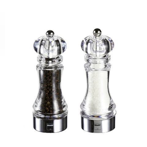 Macina sal e pimenta transparentes mesa cozinha 17,5cm Bisetti Stonewhite Promoção