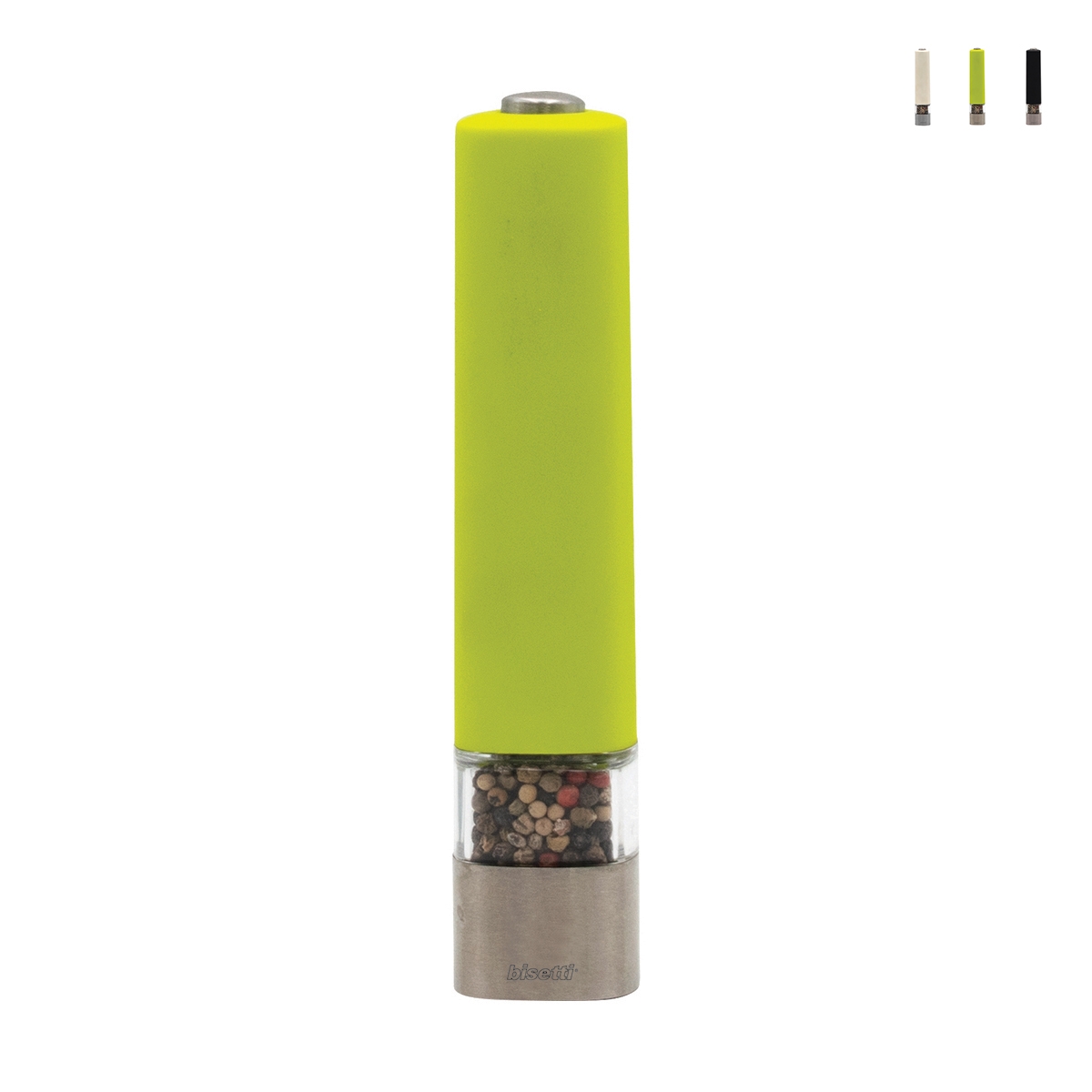 Moinho de sal e pimenta elétrico design transparente 20cm Bisetti Promoção