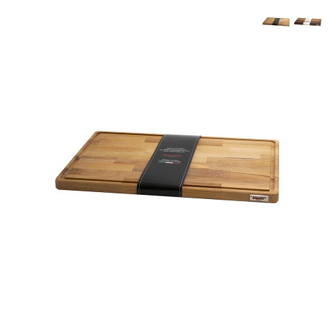 Tagliere cozinha em madeira com borda para coletar sucos 35x23x2cm Bisetti Promoção