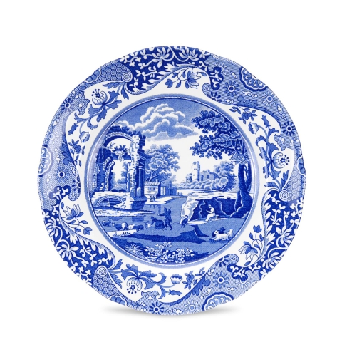 Conjunto 4 pratos pequenos em terracota estilo inglês 19x19x2cm Blue Italian Promoção