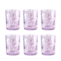 Conjunto de 6 copos de água de mesa 10cm em vidro colorido Carnaval 
