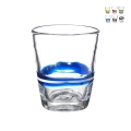 Conjunto de 6 Copos de Água em Vidro com Riscas Coloridas 10 cm Eolo Promoção